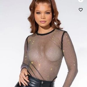 AKIRA rhinestone bodysuit